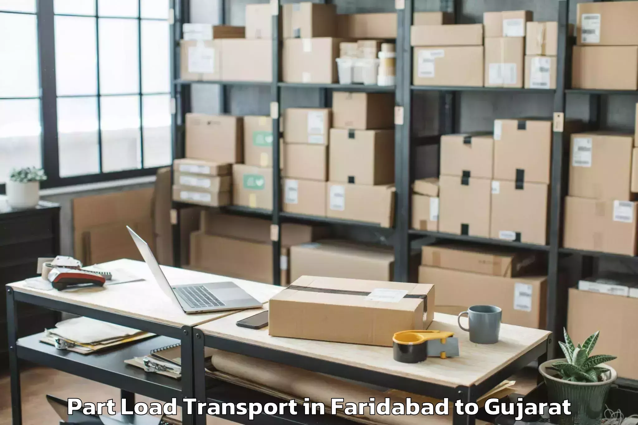 Reliable Faridabad to Deendayal Port Trust Part Load Transport